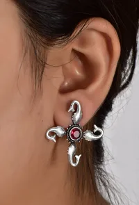 Rose Pink Brass Earrings image 5