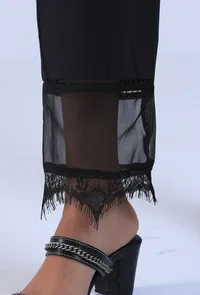 Women Black Cotton Pant image 6