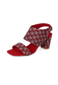 Floral Fusion Ajrakh Elegance Heels image 5