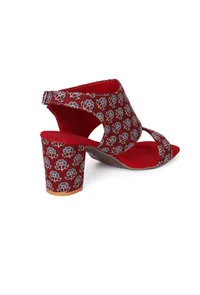 Floral Fusion Ajrakh Elegance Heels image 6