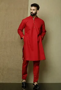 Set of 2:Crismon Cotton Cambric Kurta and Pyjama image 2