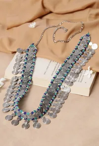 Blue Waist Chain Oxidised Kamarbandh image 1