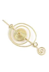 Golden Spiral Bloom Brass Juda Pin image 2
