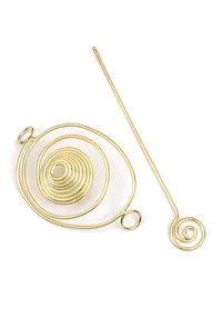 Golden Spiral Bloom Brass Juda Pin image 3