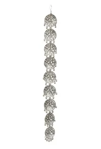 Maharani Pushpa Royal Antique Silver Floral Parandi image 3
