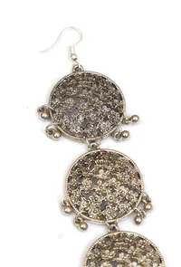 Maharani Pushpa Royal Antique Silver Floral Parandi image 5