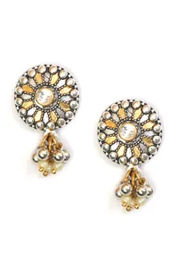 Triple Coin Oxidized Silver Statement Necklace Set image 3