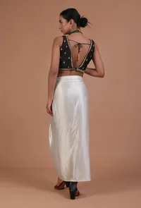 Black Color Raw Silk Embroidered Blouse image 5