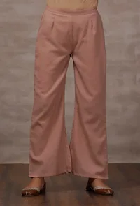 Pastel Pink Cashmilon Flared Pants image 1