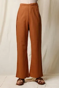 Narangi Cotton Slub Palazzos image 1