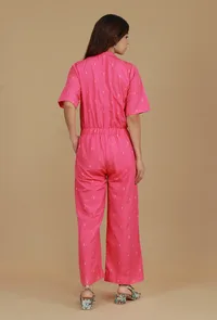 Fuchsia Pink Booti Cotton Jumpsuit image 4