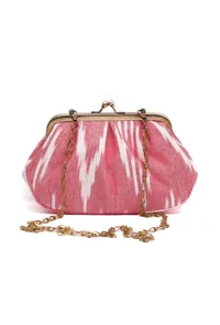 Rose Pink Ikat Clutch Bag image 2