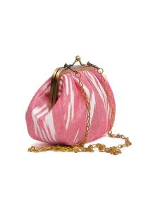 Rose Pink Ikat Clutch Bag image 3