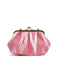 Rose Pink Ikat Clutch Bag image 4