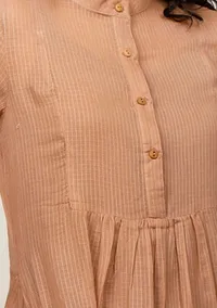 Brown Kota Gathered and flared dress image 5