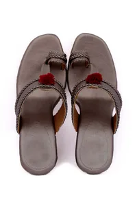 Silver Cruelty-Free Leather Heeled Sandals image 2