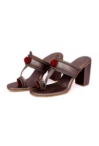 Silver Cruelty-Free Leather Heeled Sandals image 3