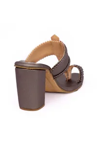 Silver Cruelty-Free Leather Heeled Sandals image 6