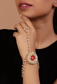 Floral Rouge Hand Adornment image 2