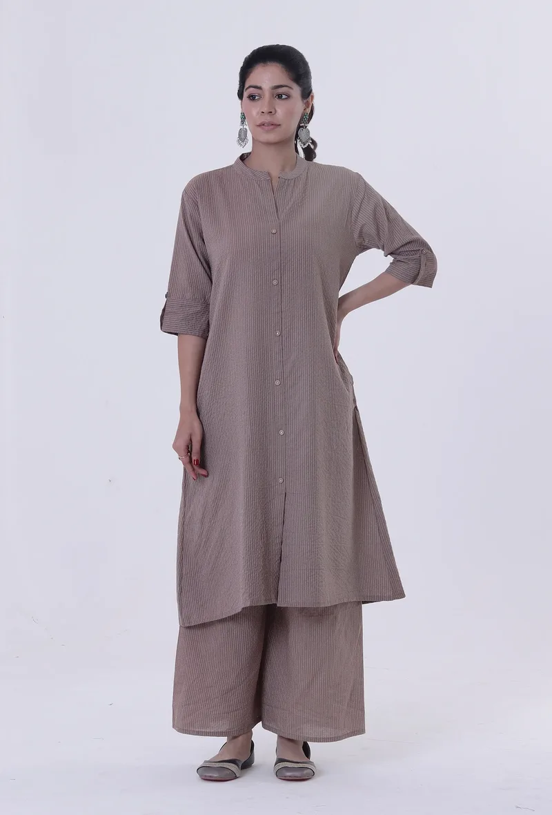 Dusty Grey Cotton Kurti