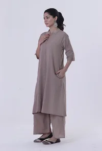 Dusty Grey Cotton Kurti image 2