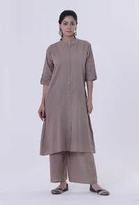 Dusty Grey Cotton Kurti image 3