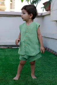 Set Of 2: Noddy Green Cotton Shirt And Green Short image 2