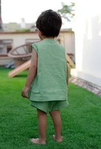 Set Of 2: Noddy Green Cotton Shirt And Green Short image 3