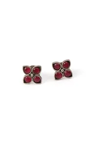Enchanted Floral Glass Stone Hasli and Earrings Set image 5