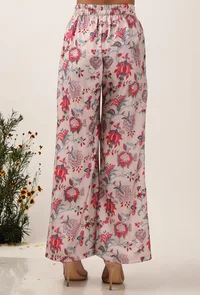 Set Of 2: Nadia Floral Chintz Slit Tunic With Bell Bottom Pants image 5