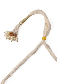 Ethnic Choker Set With Oval Shape Moti Mala And Pair Of Antique Gold Tops image 5