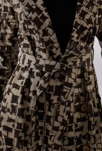 Buff Brown Canvas Cotton Long Trench Coat image 6