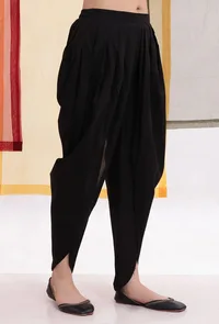 Black Cotton Dhoti Pants image 2