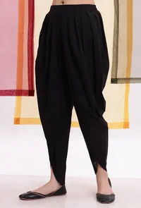 Black Cotton Dhoti Pants image 3
