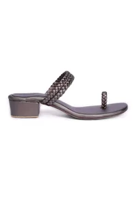 Grey Knotted Cruelty Free Leather Sandals image 5