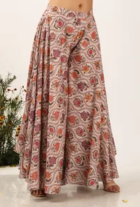 Airi Floral Chintz Assymetrical Flared Palazzo Pants image 2