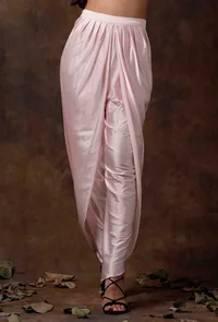Set of 2 : Baby Pink Satin Slip Blouse and Dhoti image 3