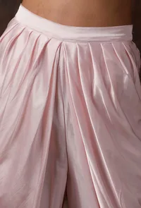 Set of 2 : Baby Pink Satin Slip Blouse and Dhoti image 5