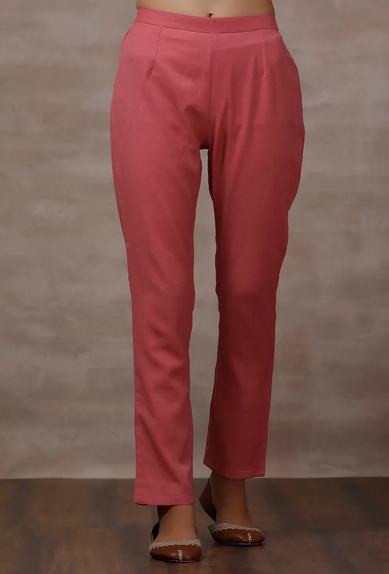 Pink Cashmilon Straight Pants