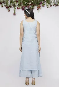 Blue Straight Fit Hand-Block Printed  Kota Kurta image 4