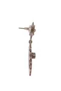 Sunflower Open Tribal Silver Chandbali image 3