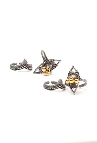 Set of 4: Ghungroo Silver Brass Toering image 2