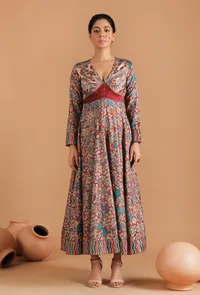 Single: Koel Allover Kalamkari Fit & Flare Long Dress image 1