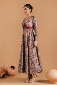 Single: Koel Allover Kalamkari Fit & Flare Long Dress image 3