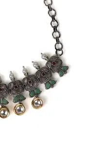 Enchanting Twilight Oxidized Silver Necklace & Earring Set image 3