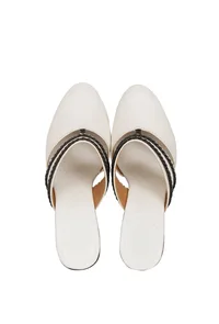 White Kali Braided Block Heels image 1