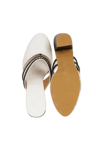 White Kali Braided Block Heels image 2