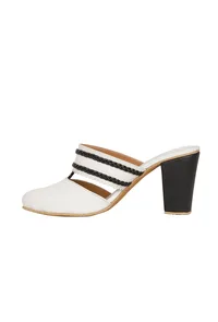 White Kali Braided Block Heels image 3