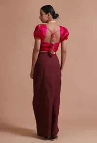 Pink Color Brocade Plain Blouse image 5