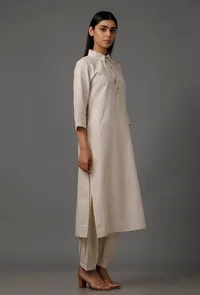 Irish Cream Pure Cotton Kurta image 3